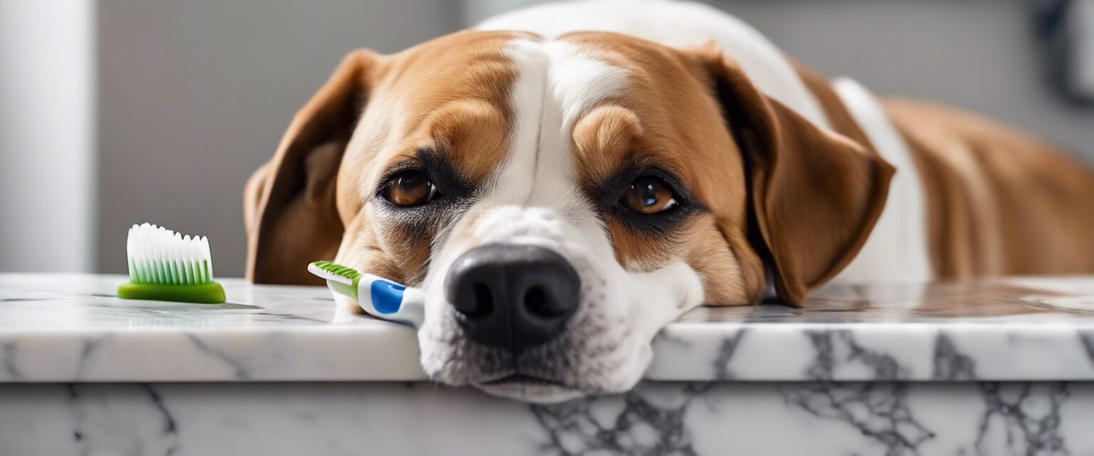 Dog toothbrush and toothpaste