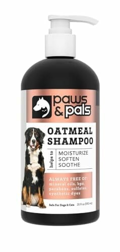 Paws & Pals oatmeal shampoo bottle for pets.